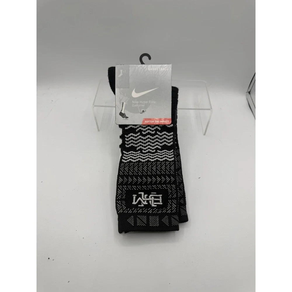 Nike Kobe Hyper Elite BHM Basketball Crew Socks (Large (8-12) Black White